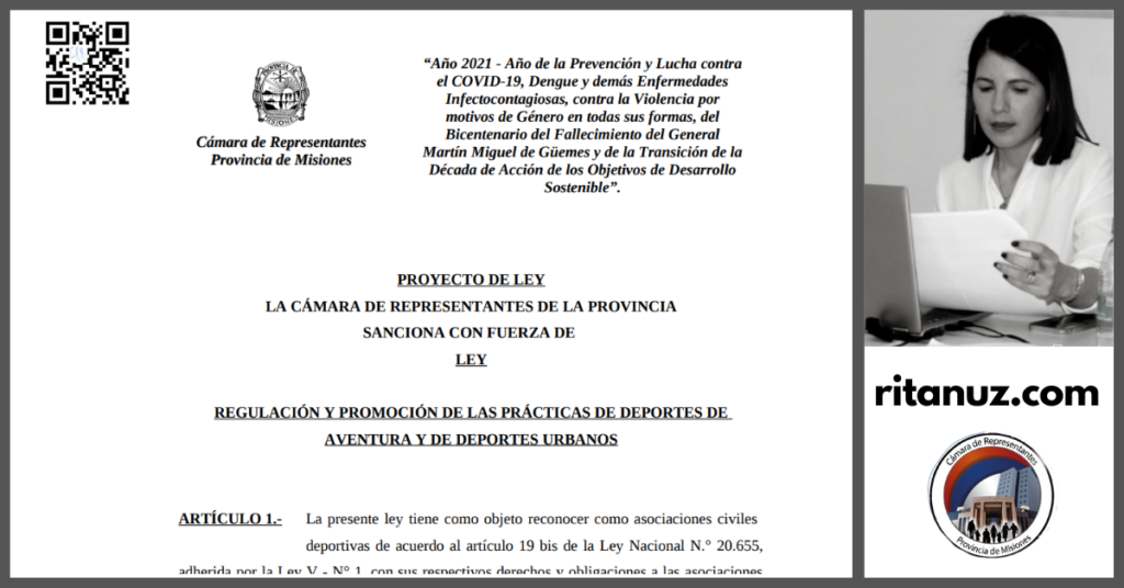 Proyecto de Ley Regulación y Promoción de las Prácticas de Deportes de Aventura y de Deportes Urbanos