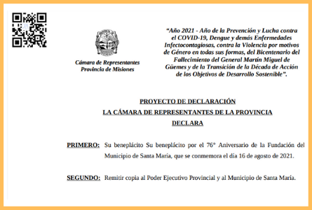 76° Aniversario de la localidad de Santa María