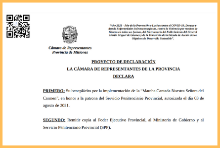 Implementación de la "Marcha Cantada Nuestra Señora del Carmen"