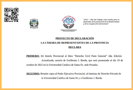 Presentación del Libro "Derecho Civil Parte General - 2.° Edición Actualizada" del Dr. Guillermo J. Borda