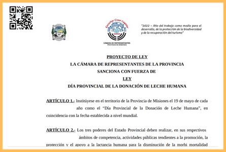 19 de mayo - "Día Provincial de la Donación de Leche Humana"