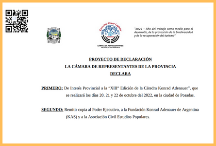 Declaración de Interés Provincial - "XIII Edición de la Cátedra Konrad Adenauer"